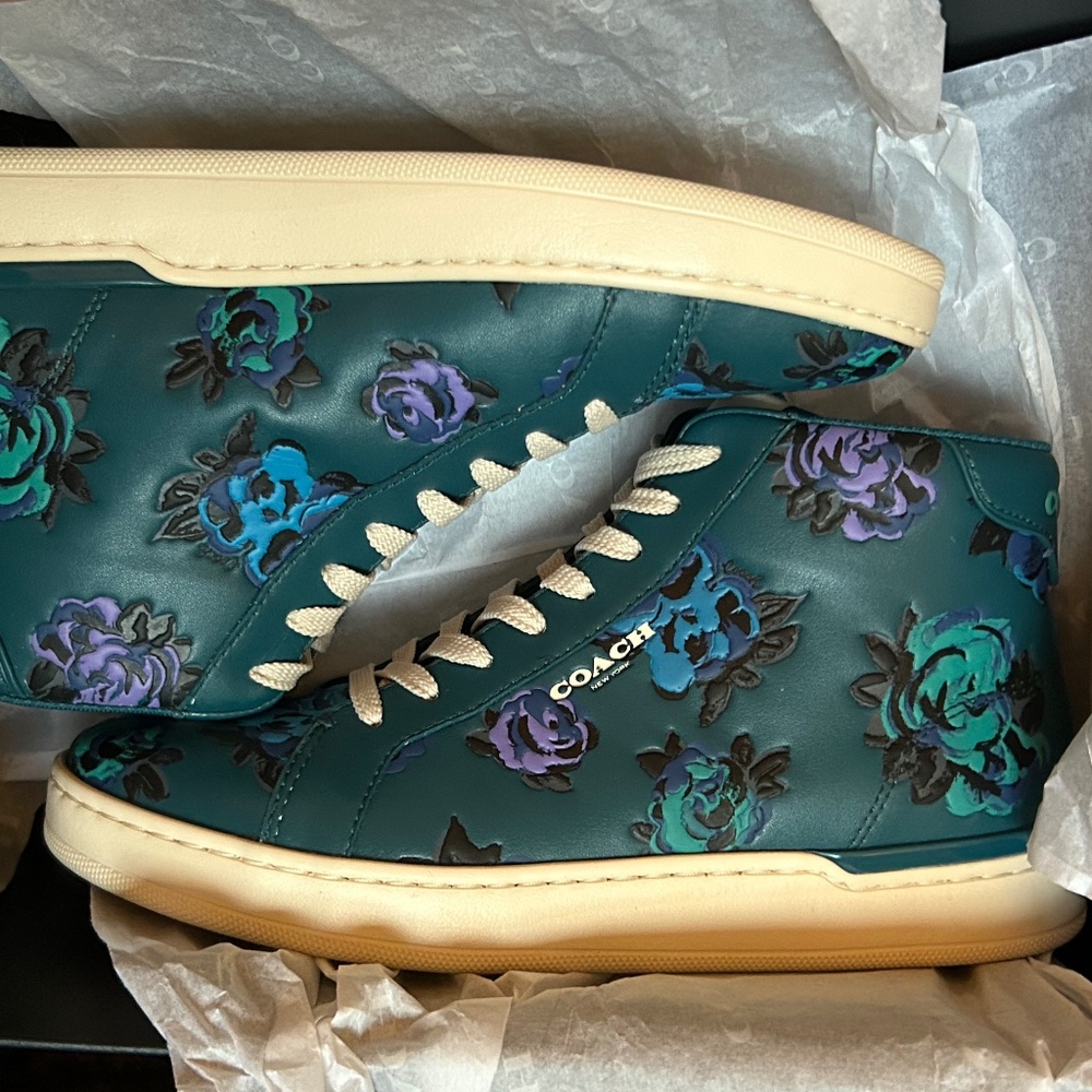 COACH Clip High Top Sneaker With Floral Print